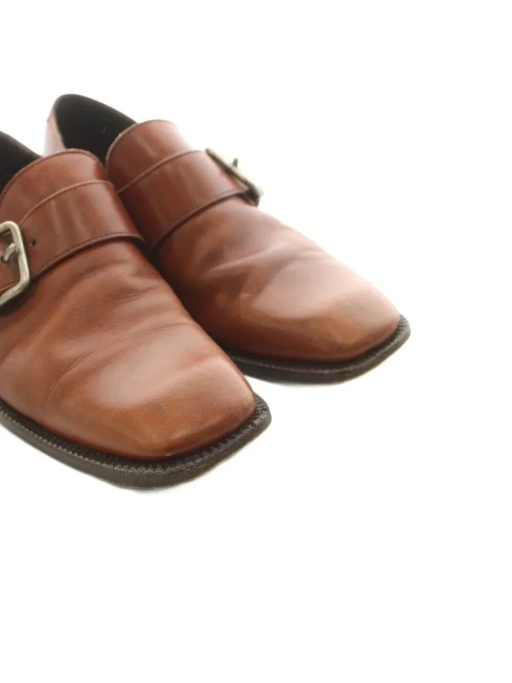 Prada Moccasin Shoes Monk Strap Leather Brown 5